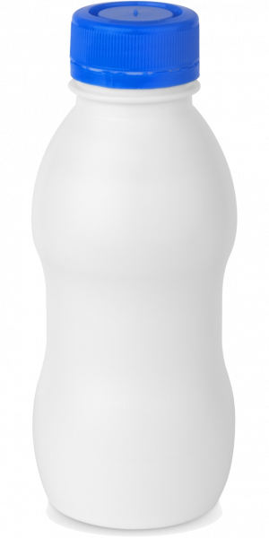 milk bottle white blue compostable cap